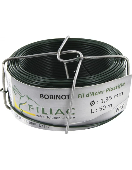 Bobinot plastifié plastifiée vert 1,35mm x 50m