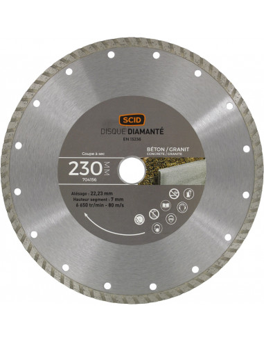 Disque béton granit 230mm - 22,23mm alésage