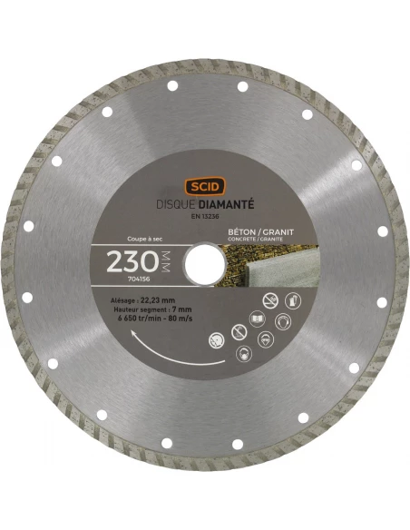 Disque béton granit 230mm - 22,23mm alésage