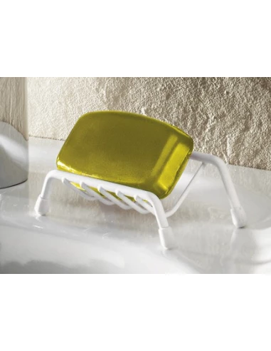 Porte-savon fil finition plastifie blanc