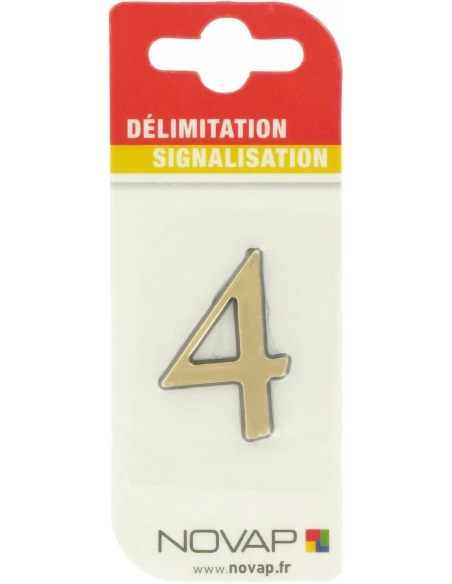Adhésif plastique en relief coloris or '4'