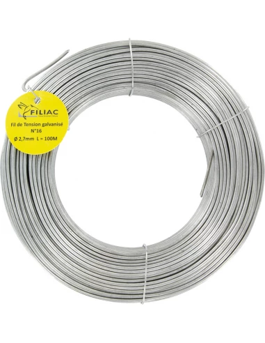Fil de tension galvanisé n°16 – Ø 2,7 mm – longueur 100 m – FILIAC