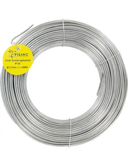 Fil de tension galvanisé n°16 – Ø 2,7 mm – longueur 100 m – FILIAC