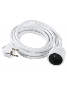 Prolongateur cable souple blanc  h05 vv-f 3g 1,5 mm² 3 - 3600072430261 - Dhome - 243026