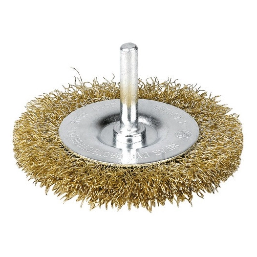 Brosse circulaire fils acier laitonné ondulés 100 4500