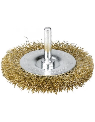 Brosse circulaire fils acier laitonné ondulés 75 4500