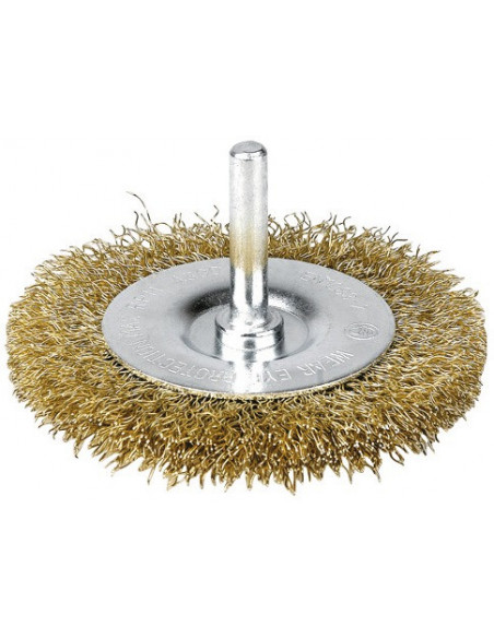 Brosse circulaire fils acier laitonné ondulés 38 4500