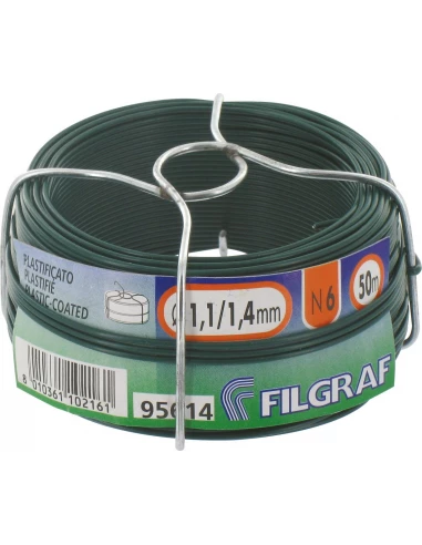 Fil De Fer Gainé Vert N° 6 - 1,40mm x 50 mêtres - 240gr