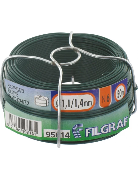 Fil De Fer Gainé Vert N° 6 - 1,40mm x 50 mêtres - 240gr