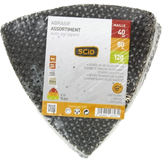 Patin delta auto-agrippant 95 mm 40 x 2 / 80 x 4 / 120 x 4 - 10 pièces