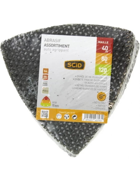 Patin delta auto-agrippant 95 mm 40 x 2 / 80 x 4 / 120 x 4 - 10 pièces