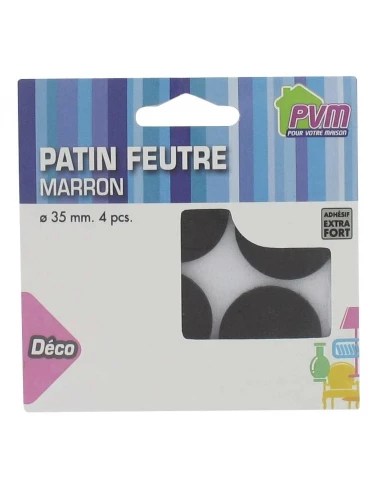 Patin feutre marron adhésif rond ø 35 dim (mm) 4 pce(s)