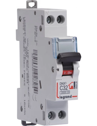 Disjoncteur dnx type c unipolaire + neutre 230 v coupure 3000 a 32A