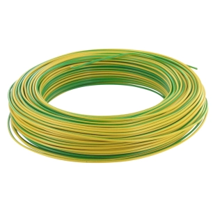 Fil électrique H07 v-u 2,5 mm² couronne 100 m vert / jaune
