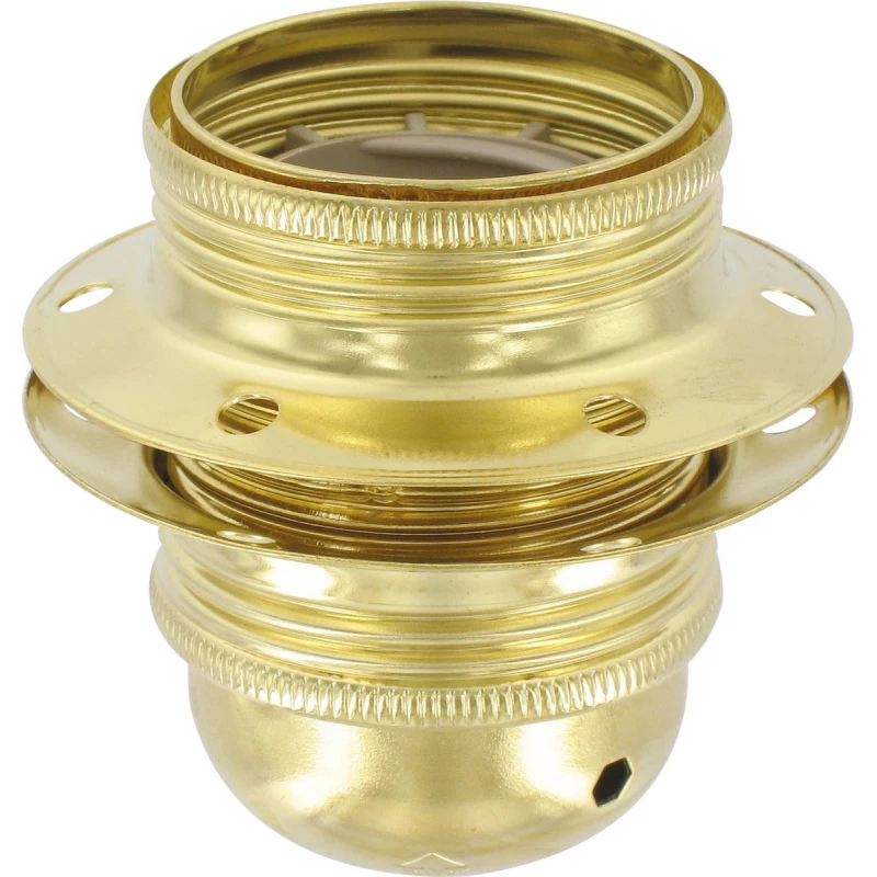 Douille e27 acier laitonné avec bague