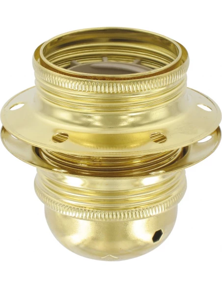 Douille e27 acier laitonné avec bague