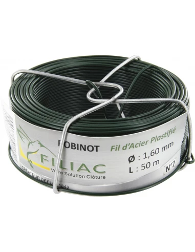 Bobinot plastifié plastifiée vert 1,60mm x 50m