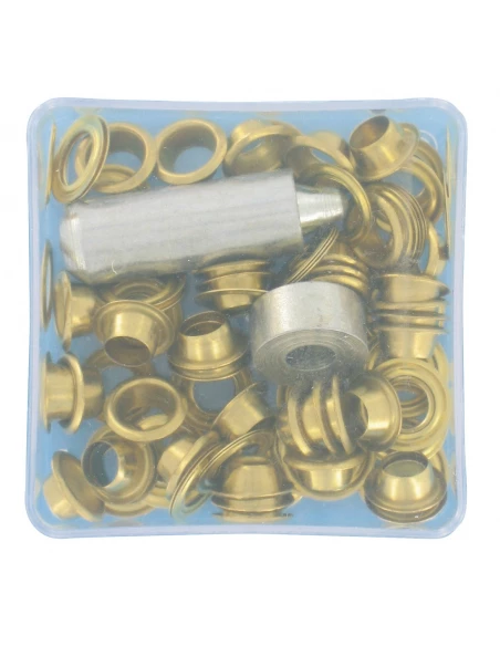 Œillets de bache laiton avec outil de pose 6 50