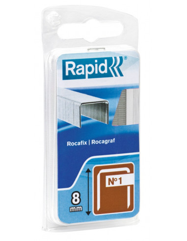Agrafe n°1, 8mm, galva  860 pièces - 3221631095396 - Rapid - 601468