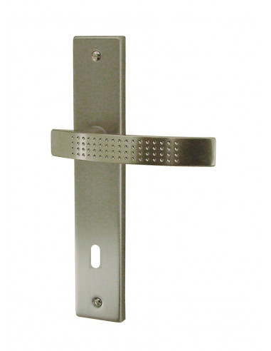 Ensemble Poignée Monz Clé Poignée de porte robuste en Zamak finition nickel satiné avec fonction clé. - DT 2000