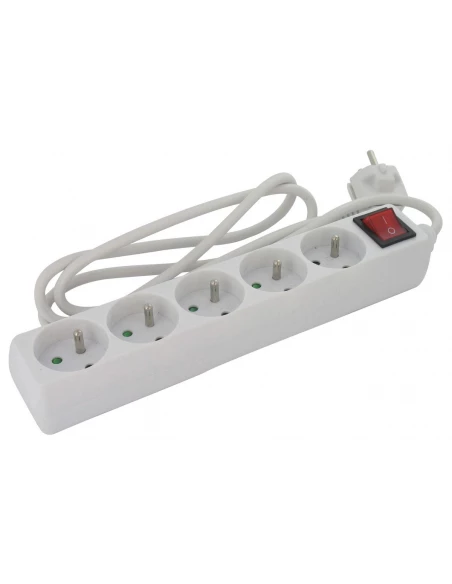 Bloc multiprise standard 3g 1,5mm² avec interrupteur 5 x 2p+t