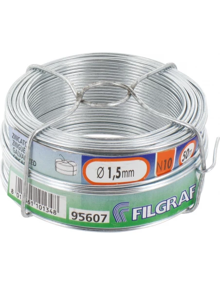 Bobinot de fil galvanisé 1,5mm - 50 mêtres n°10