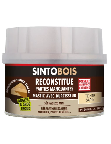 Sintobois mastic à bois avec durcisseur boîte 500 ml / 550 g sapin