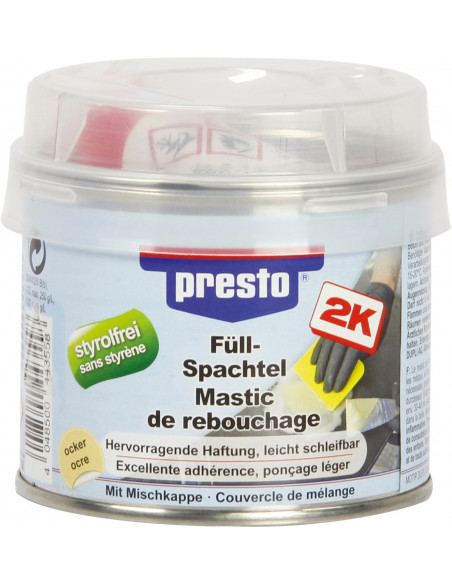 Mastic de rebouchage polyester presto bg 250 g