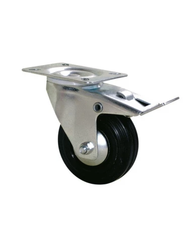 Roulette port-roll manutal pivotante à frein 130 x 100 100