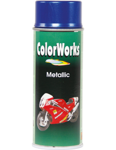 Peinture métallisée aérosol 400ml  metal bleu - 8711347009206 - Colorworks - 600934