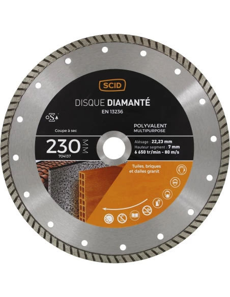 Disque polyvalent crènelé 230 22,23