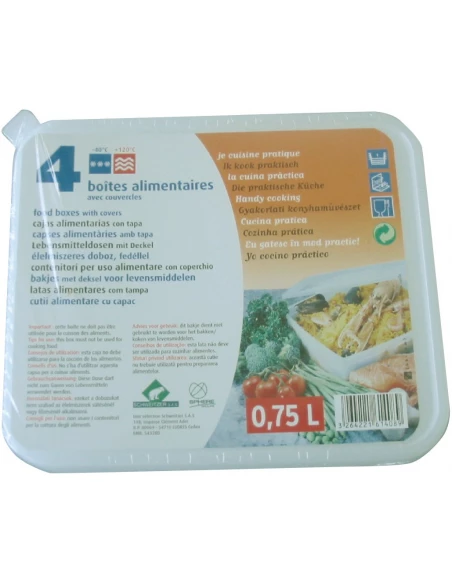 Barquette micro-ondes congélation 0,75 l 4