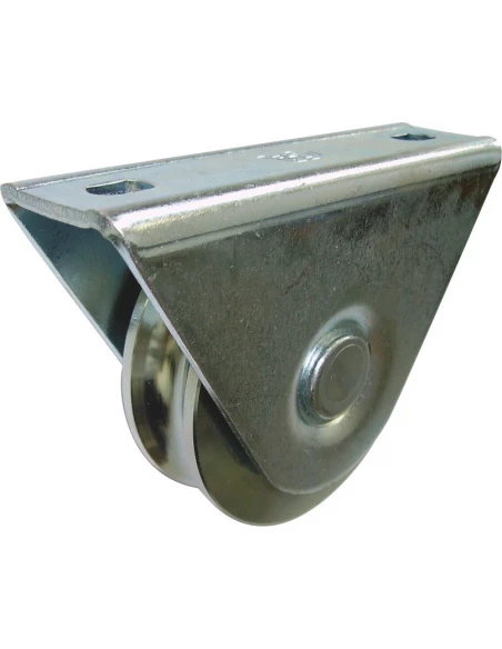 Roue gorge ronde diam 80 avec support extérieur