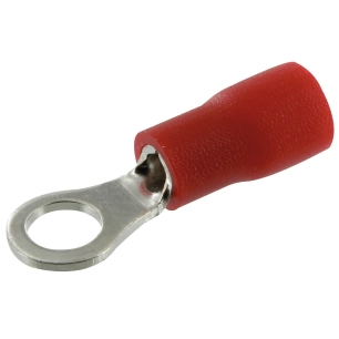 Cosse pré isolée à plage ronde rouge 4,3 10