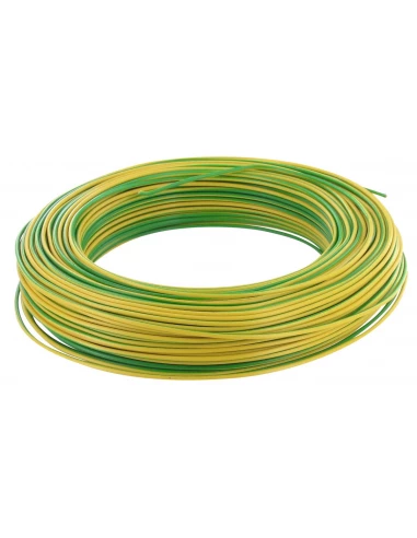 Fil électrique H07 v-u 1,5 mm² couronne 100 m vert / jaune