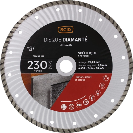 Disque spécifique crénelé 230 22,23