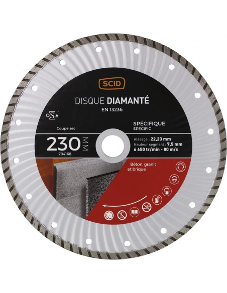 Disque spécifique crénelé 230 22,23