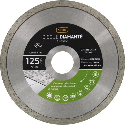 Disque grés cérame et carrelage 125 22,23
