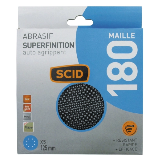 Disque auto-agrippant ø 125 mm grain 180 - 5 pièces