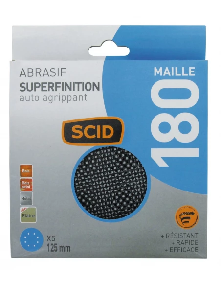 Disque auto-agrippant ø 125 mm grain 180 - 5 pièces