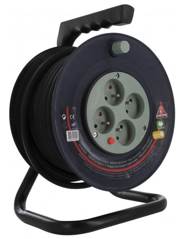 Enrouleur Bricolage Dhome - H05 Vv-f 3g 1,5 Mm² - Longueur 15 M - 3600072430483 - Dhome - 243048