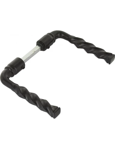 Béquille double aluminium noir pour grille et portail 90