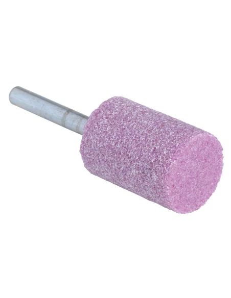 Meule sur tige au corindon rose cylindrique 30 x 35