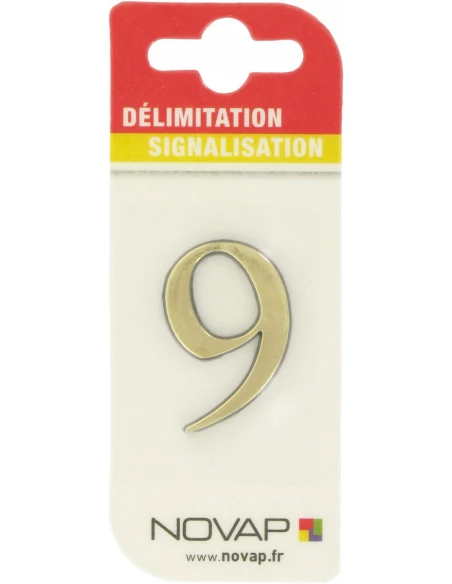 Adhésif plastique en relief coloris or '9'