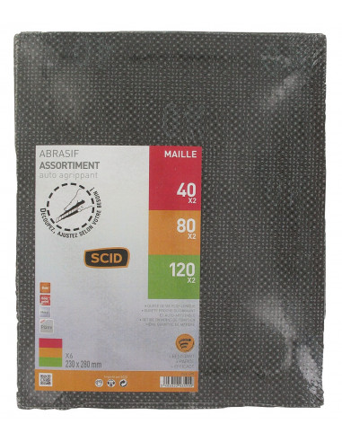 Feuille Abrasive Maille Velcro Ponçage polyvalent, fixation rapide - SCID