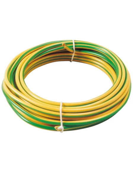 Fil électrique H07 v-u 2,5 mm² 10 vert / jaune