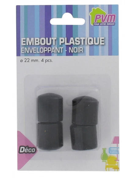 Embout enveloppant plastique noir 22 ø mm 4 pce(s)