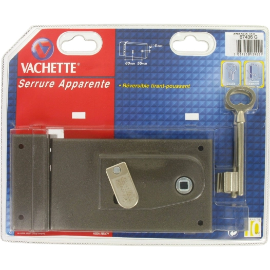 Serrure à clé bénarde horizontale pêne dormant série standing gauche