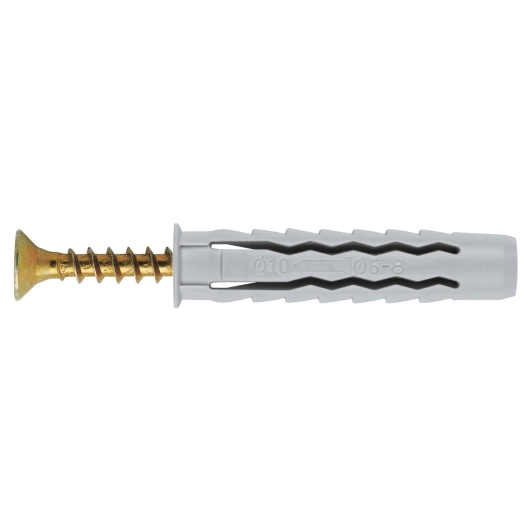Cheville nylon quadruple expansion+vis 8x40 par 8