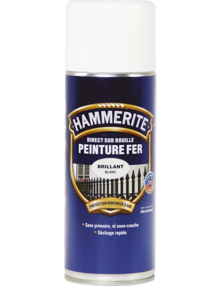 Peinture fer Aerosol Blanc 400ml - HAMMERITE